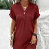 Gracelyn | Monochromes Kleid mit V-Ausschnitt
