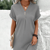 Gracelyn | Monochromes Kleid mit V-Ausschnitt