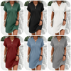 Gracelyn | Monochromes Kleid mit V-Ausschnitt