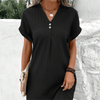 Gracelyn | Monochromes Kleid mit V-Ausschnitt