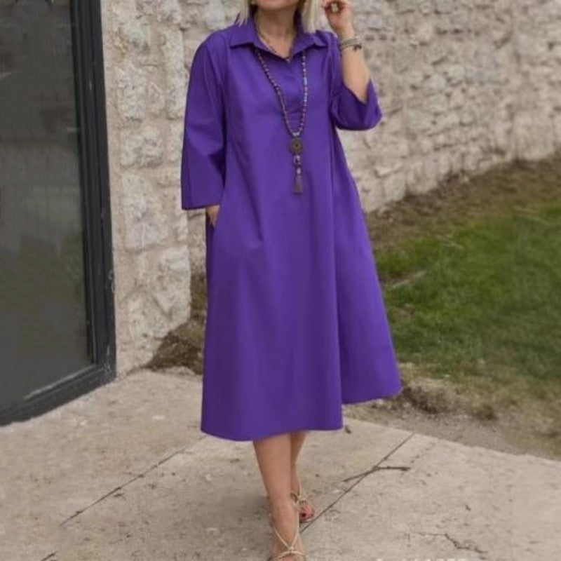 Portia | Luftiges Midikleid im Tunika-Stil mit Kragen