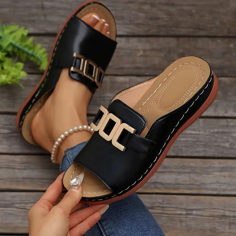 Karoline | Stylische und komfortable orthopädische Keilsandalen