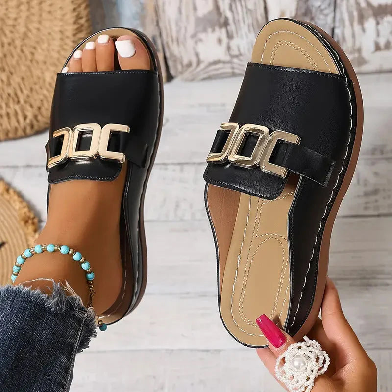 Karoline | Stylische und komfortable orthopädische Keilsandalen