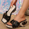 Marlee™ | Damen-Keilsandalen mit stylischen Nietenriemen