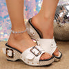 Marlee™ | Damen-Keilsandalen mit stylischen Nietenriemen