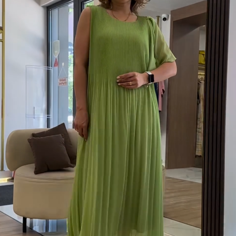 Marissa | bequemes grünes Maxikleid mit lockerem ärmellosem Design