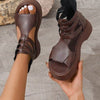 Beatrice | modische orthopädische Sandalen mit Keilabsatz und Plateau