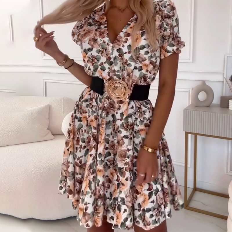 Zas | Minikleid mit V-Ausschnitt und Blumenprint
