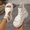 Beatrice | modische orthopädische Sandalen mit Keilabsatz und Plateau