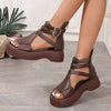 Beatrice | modische orthopädische Sandalen mit Keilabsatz und Plateau