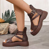Beatrice | modische orthopädische Sandalen mit Keilabsatz und Plateau