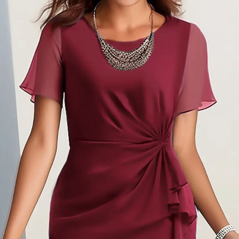 Poppy | elegantes einfarbiges Kleid für Damen