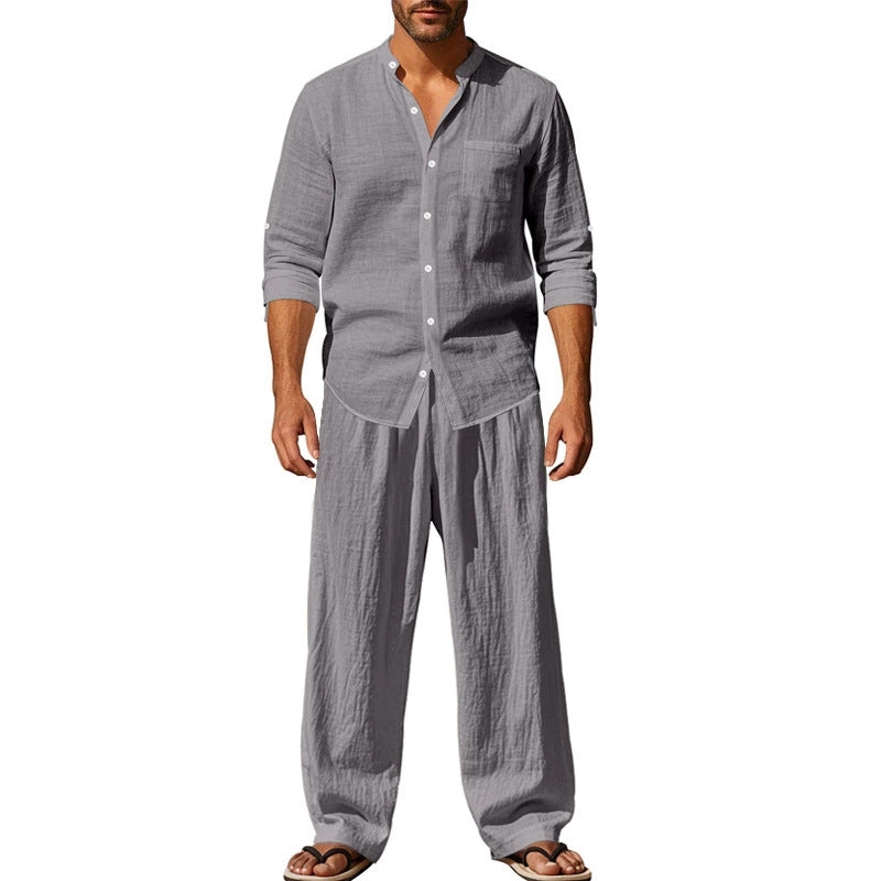 Philip | atmungsaktiver Leinenanzug mit Hemd und Hose für den Sommer