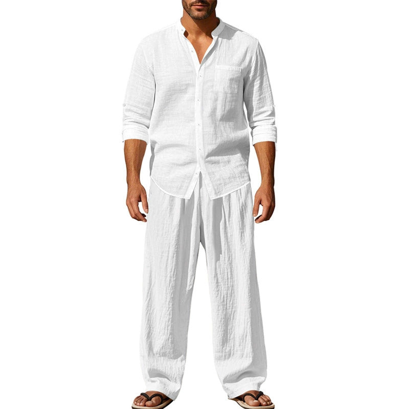 Philip | atmungsaktiver Leinenanzug mit Hemd und Hose für den Sommer