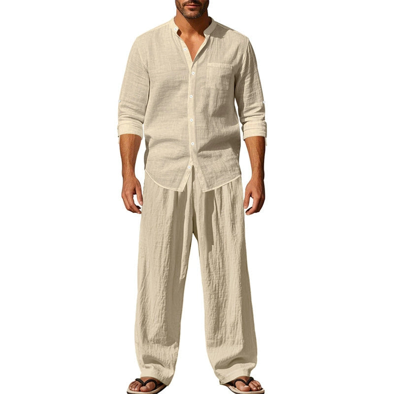Philip | atmungsaktiver Leinenanzug mit Hemd und Hose für den Sommer