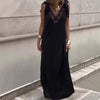 Yvette | romantisches Langkleid mit V-Ausschnitt und Spitze für Damen