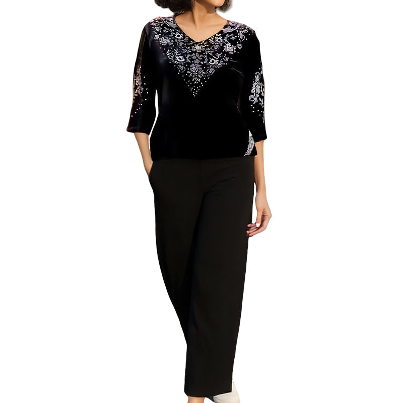 Puvey | Samt-Set für Damen mit Strass