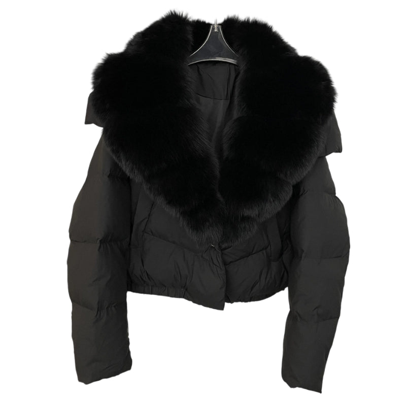 Celvira | Kurze Jacke mit Kunstfellkragen