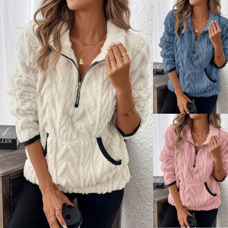 Arva | Sweatshirt mit halbem Reißverschluss