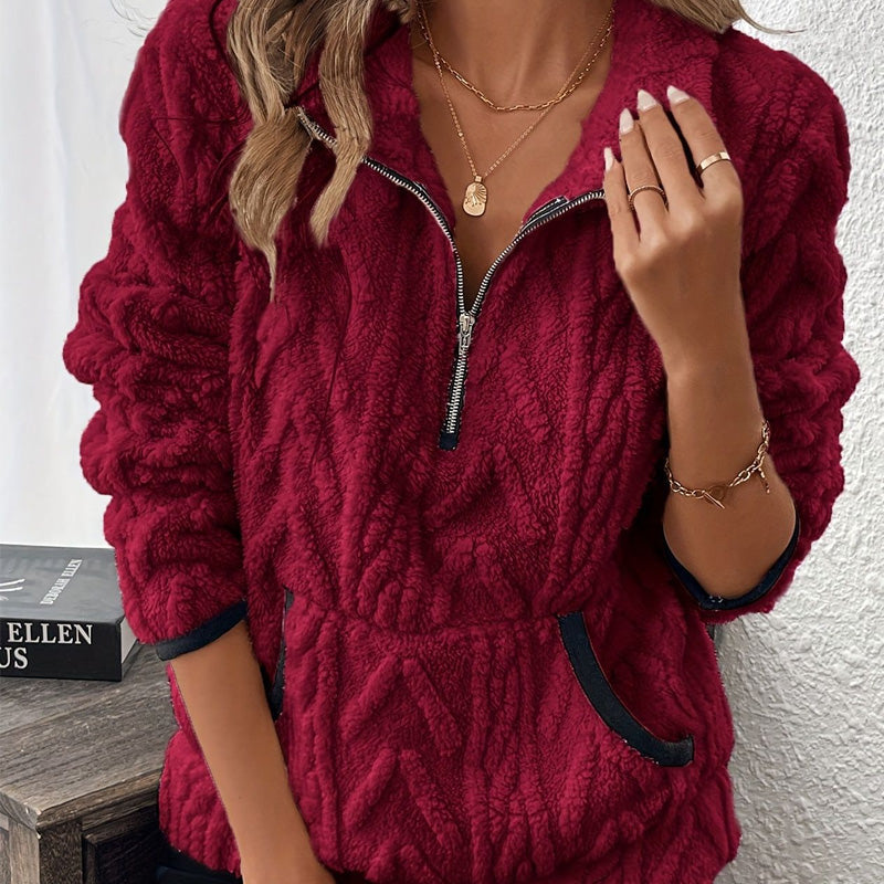 Arva | Sweatshirt mit halbem Reißverschluss