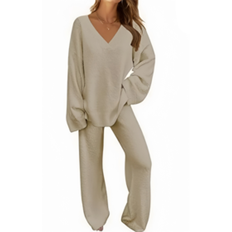 Faribel | V-Ausschnitt Pullover & Hose Set