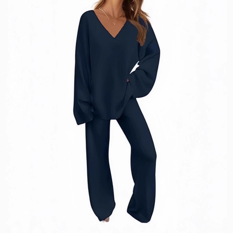 Faribel | V-Ausschnitt Pullover & Hose Set