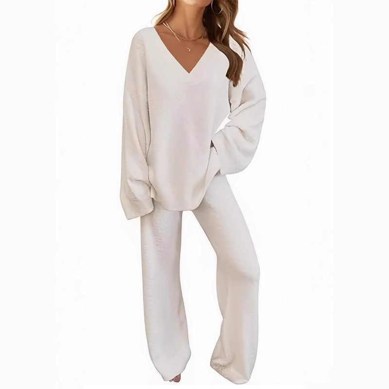 Faribel | V-Ausschnitt Pullover & Hose Set