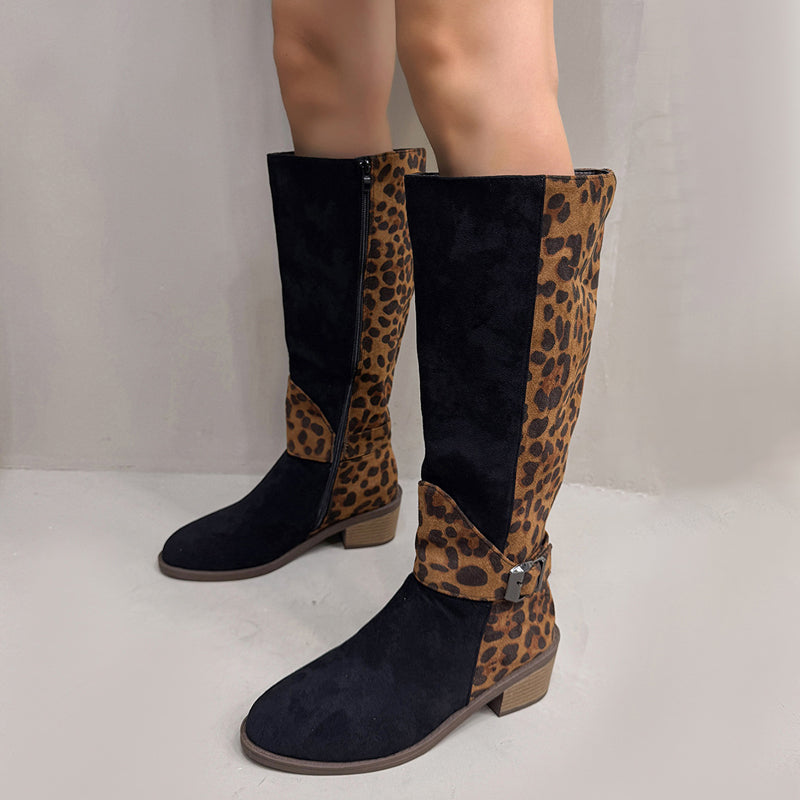 Saharie | Trendige Damenstiefel mit Leopardenmuster