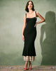 Dally | Schwarzes Bodycon-Maxikleid