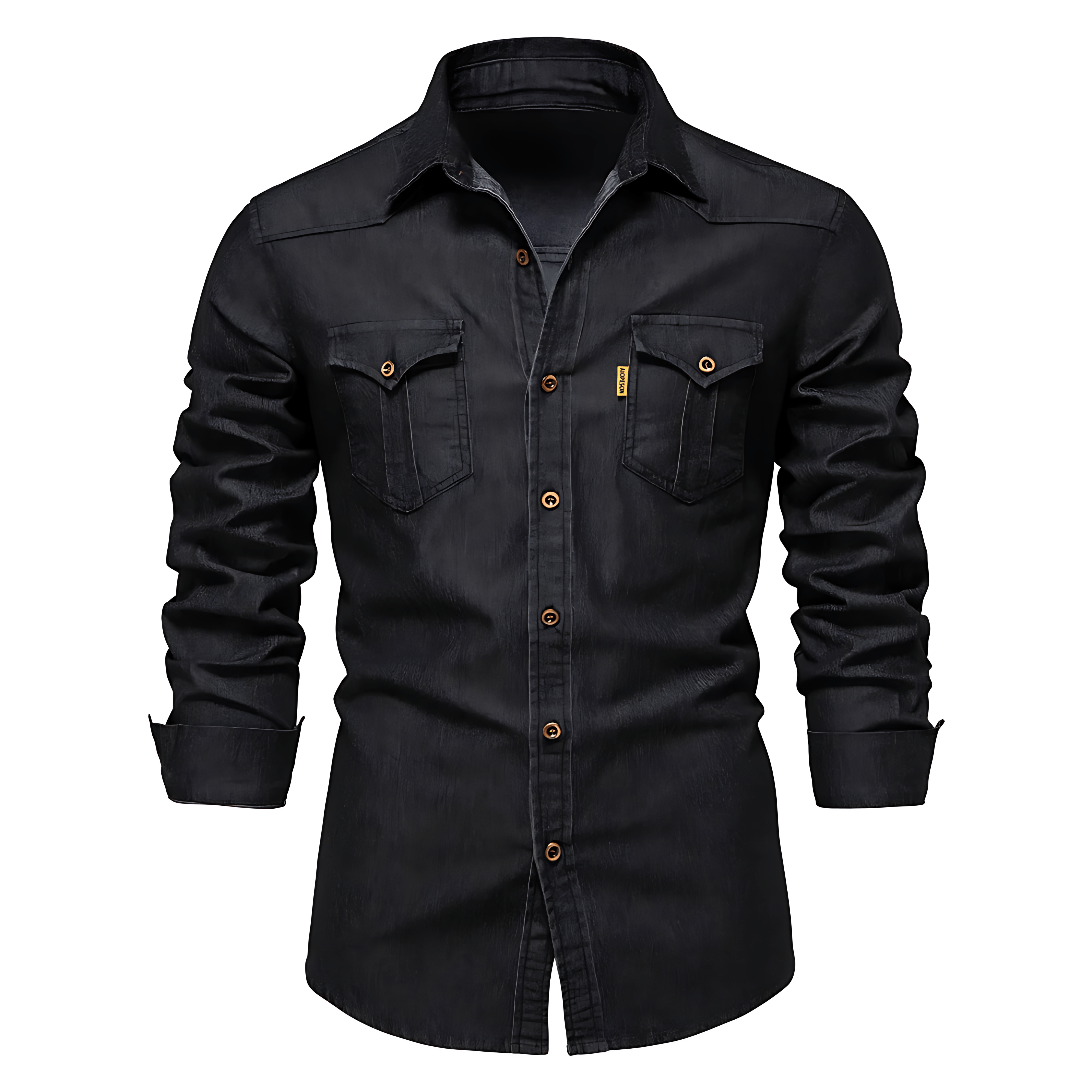 Astra - Denim Hemd - Schwarz / S
