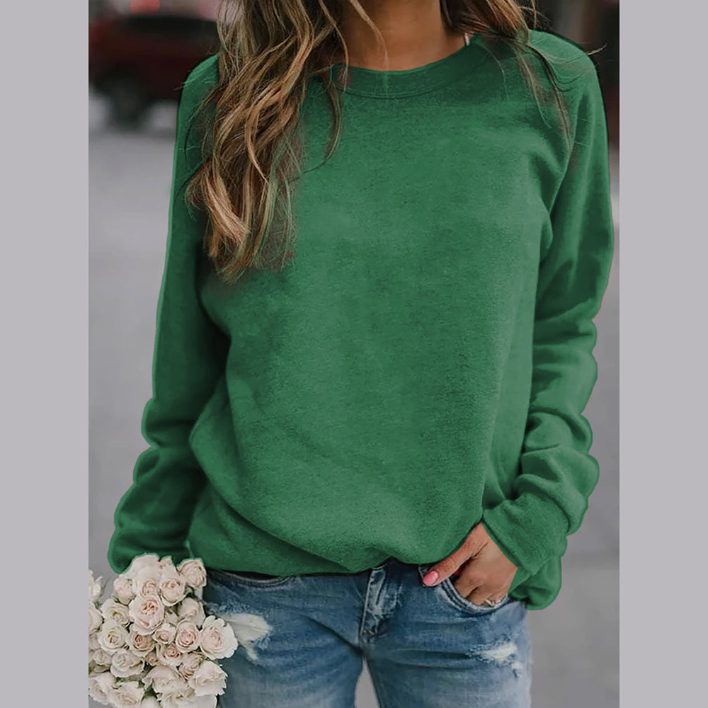 Stella™ - Stilvolles, bequemes Sweatshirt mit Rundhalsausschnitt - Grün / S