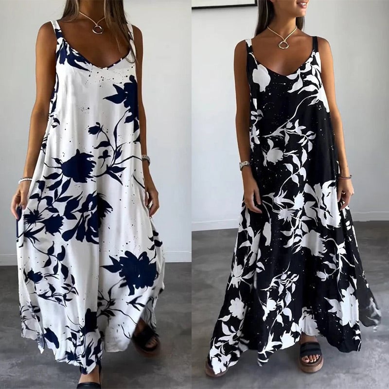 Sadie | Stilvolles ärmelloses Kleid mit floralen Details