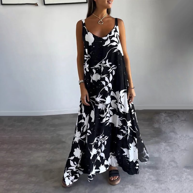 Sadie | Stilvolles ärmelloses Kleid mit floralen Details