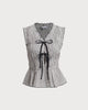Alyna | Kariertes Tank-Top mit Schleifenknoten