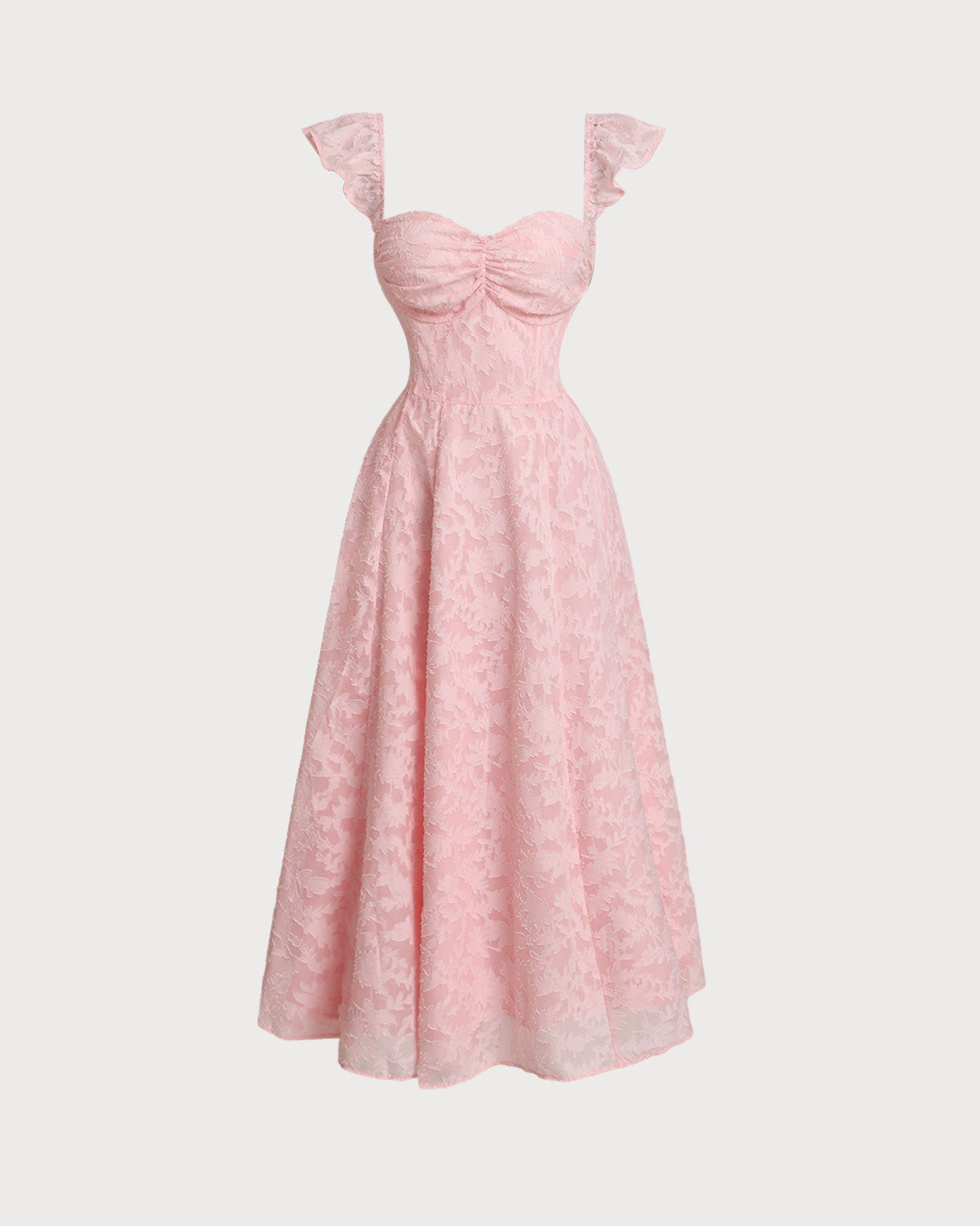 Faith | elegantes Midikleid mit gerafftem Rundhalsausschnitt
